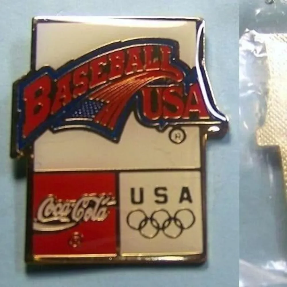 (3) 1992 USA Olympic Pins,Coca Cola Sponsor Baseball,Gymnastics & Barcelona Logo